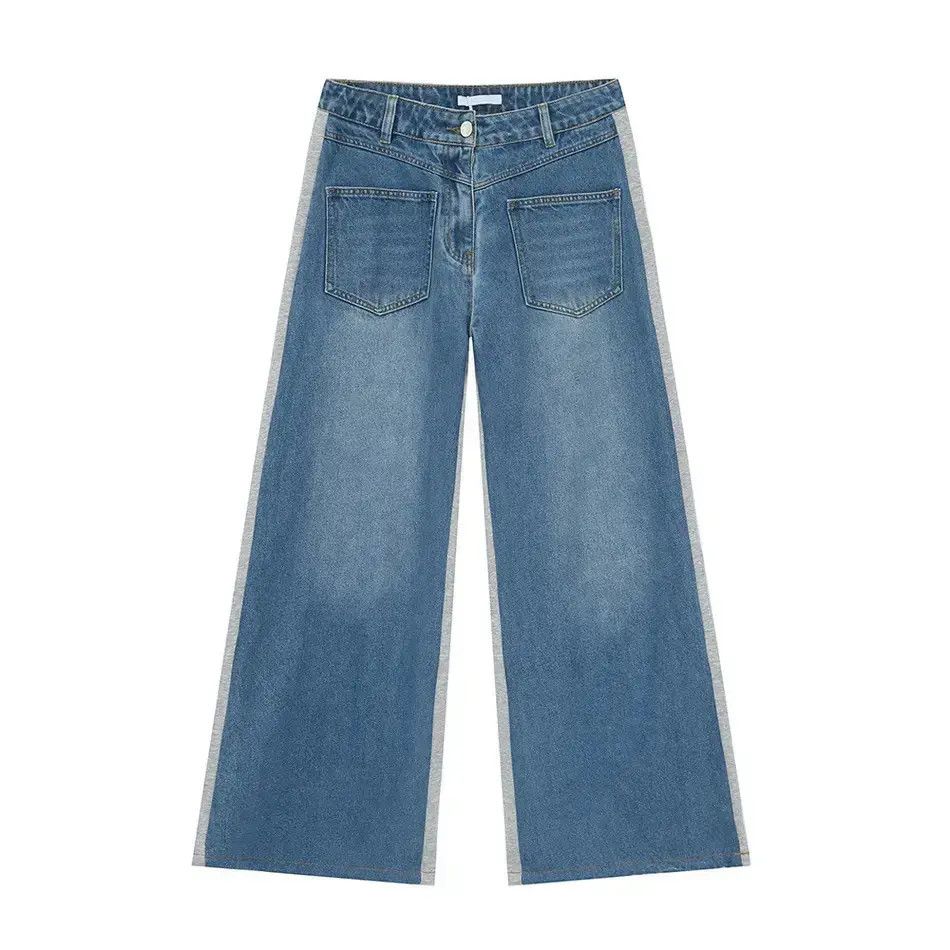 Japanese Brand Retro loose fit patchwork wide leg jeans Size US 32 / EU 48 - 3 Thumbnail