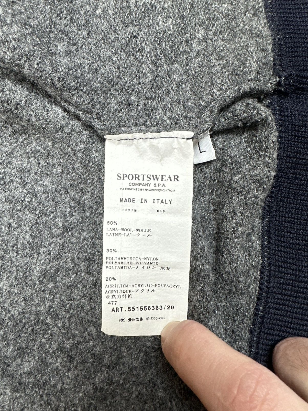 Vintage Gray Fullzip Wool Knitwear Stone Island Size US L / EU 52-54 / 3 - 8 Thumbnail