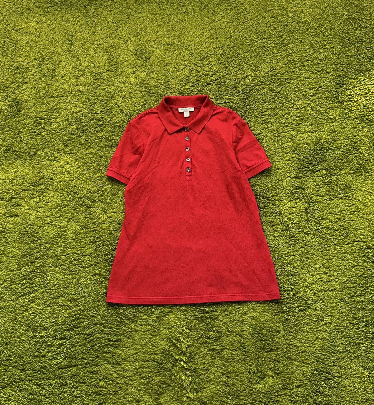 Burberry × Designer Burberry Brit red polo t-shirt Size M / US 6-8 / IT 42-44 - 1 Thumbnail