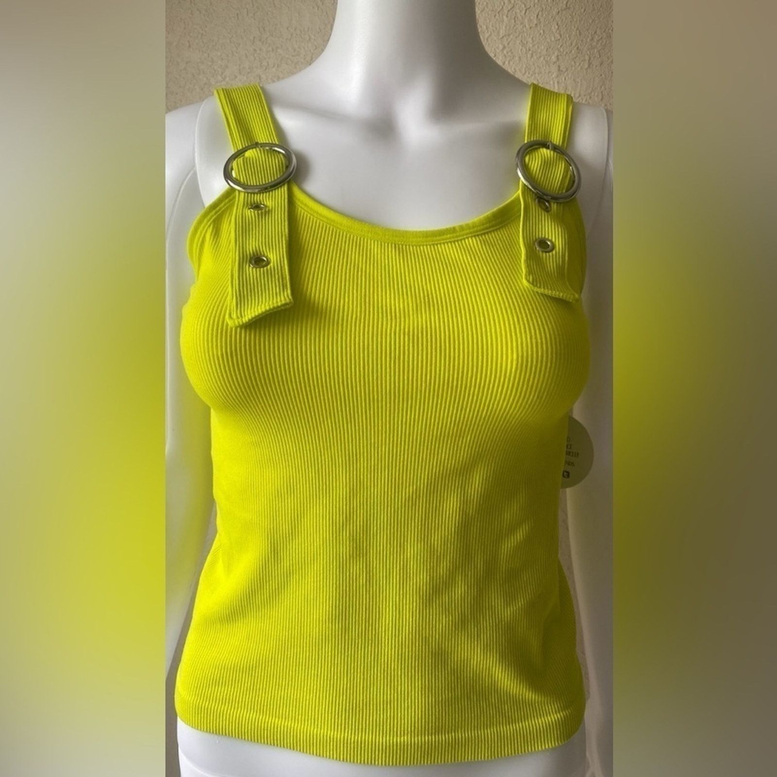 Other FCT with Love | Dayglo Neon Buckle Crop Top | NWT | Large Size S / US 4 / IT 40 - 1 Thumbnail