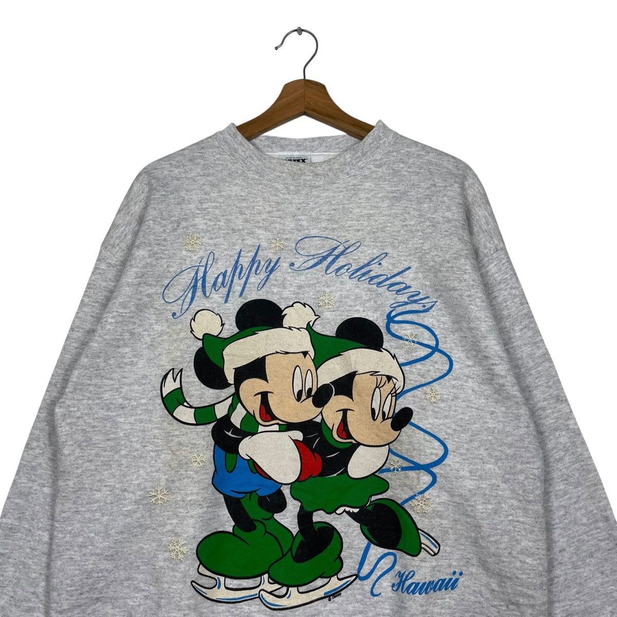 Tultex Vintage 90s Mickey Mouse Happy Holiday Hawaii Sweatshirt Size US L / EU 52-54 / 3 - 2 Thumbnail