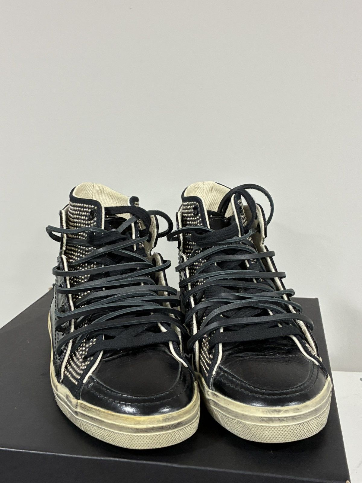 Saint Laurent Paris Double Studded High Top Sneaker EU 35 USA 5 Size US 5 / IT 35 - 7 Thumbnail