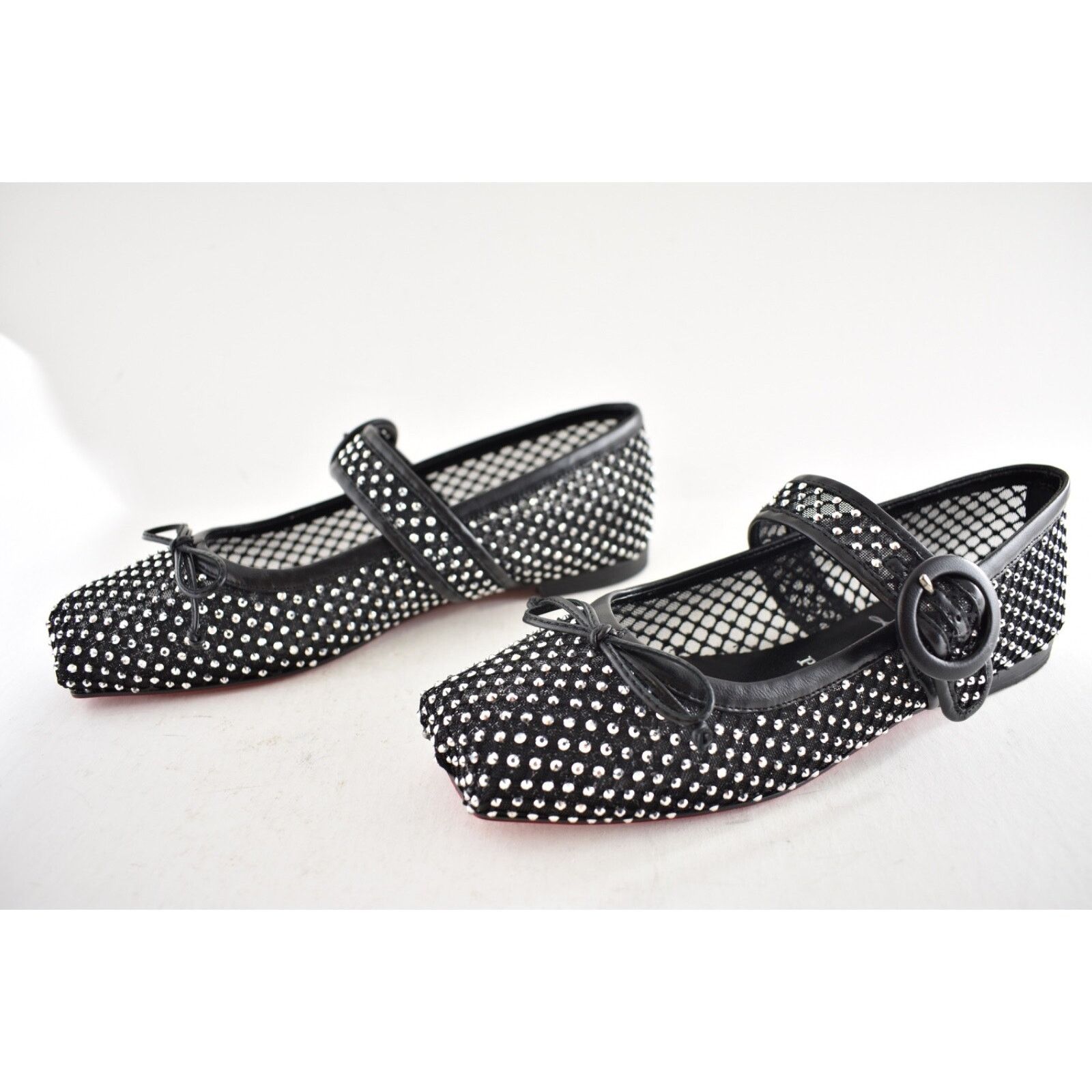 Christian Louboutin Christian Louboutin Mamastrapitina Flat Black Crystal Mesh Size US 8.5 / IT 38.5 - 17 Thumbnail