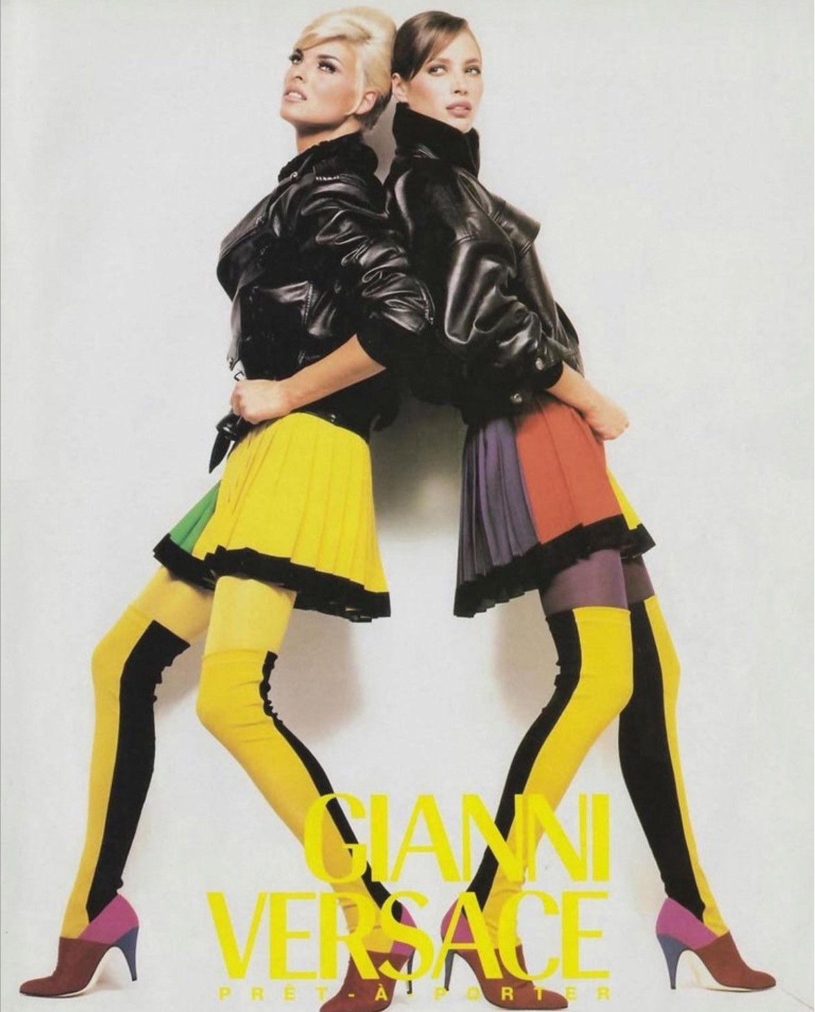Versace Gianni Versace Couture AW 1991 Multicolour Pleated Skirt Size 29" - 1 Thumbnail