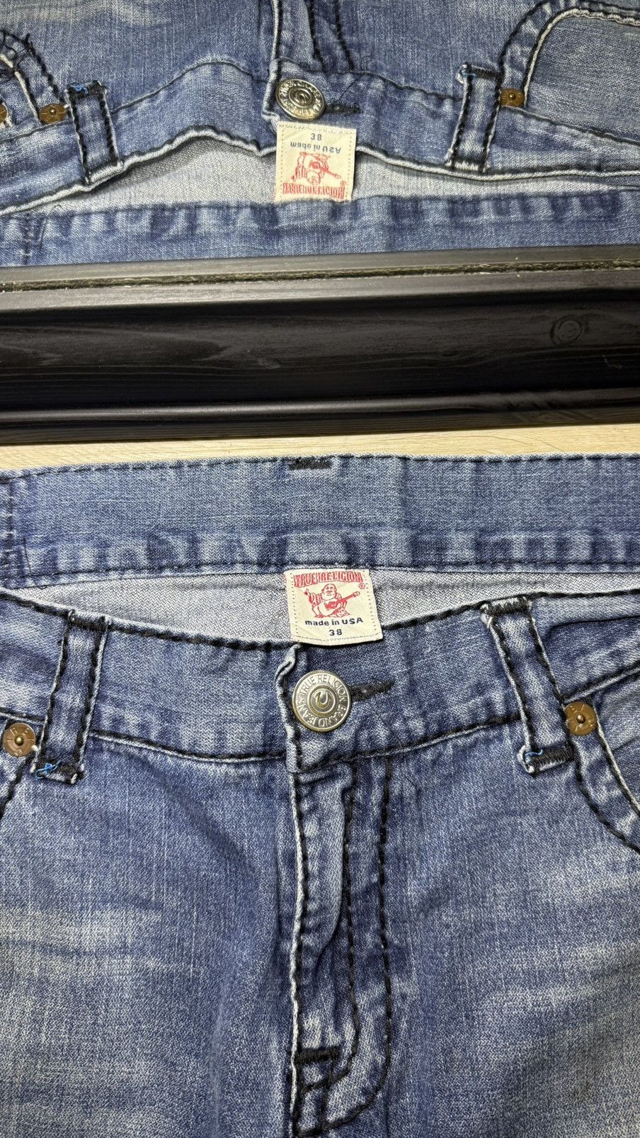 True Religion Y2K 2000s True Religion Ricky Super T Black Denim Jeans Size US 38 / EU 54 - 4 Thumbnail