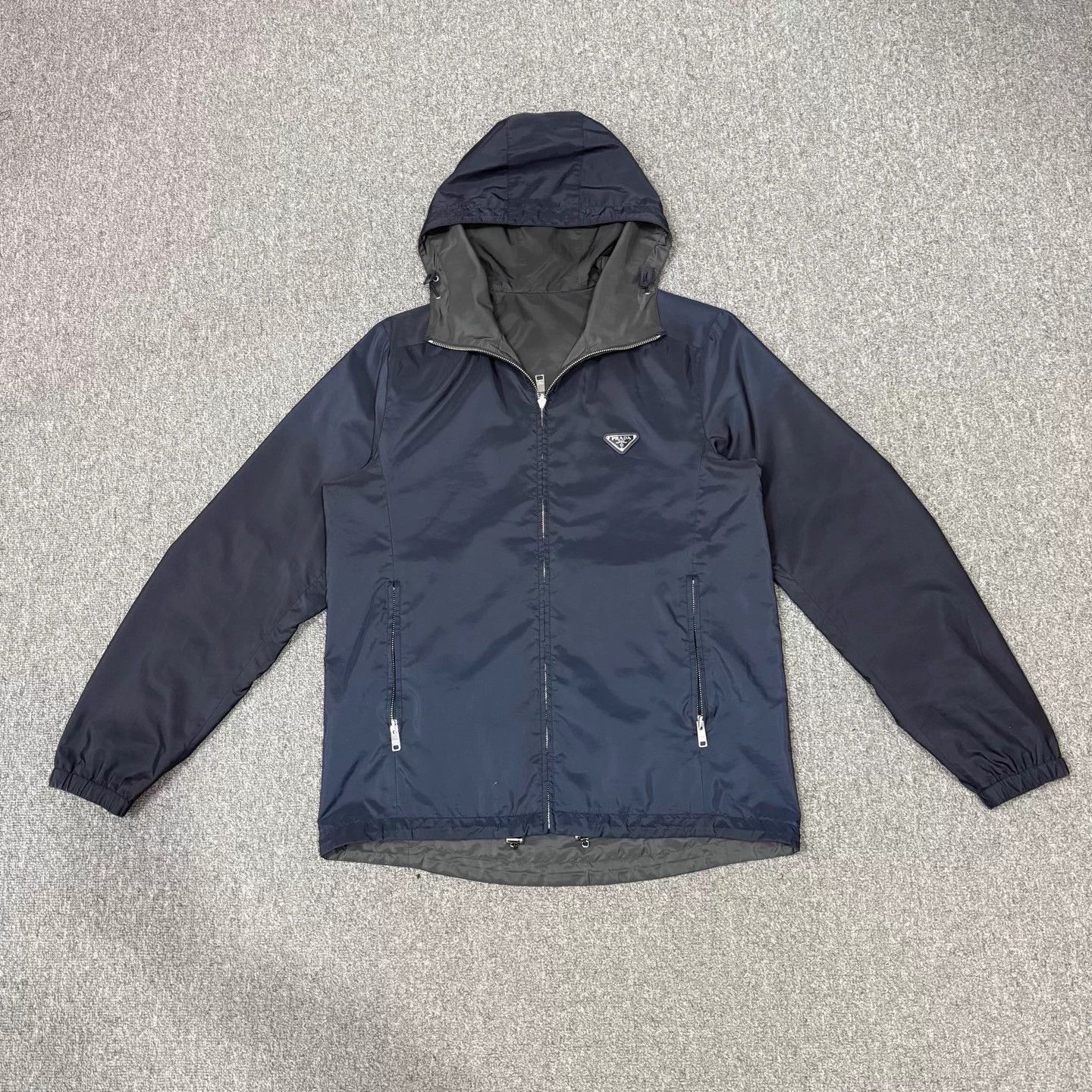 Prada Prada Reversible Black & Blue Tri Logo Nylon Jacket 50 99N Size US M / EU 48-50 / 2 - 1 Thumbnail