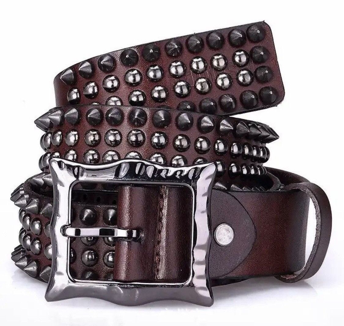 Japanese Brand Leather Spike Rivet Studded Belt Size ONE SIZE - 1 Thumbnail