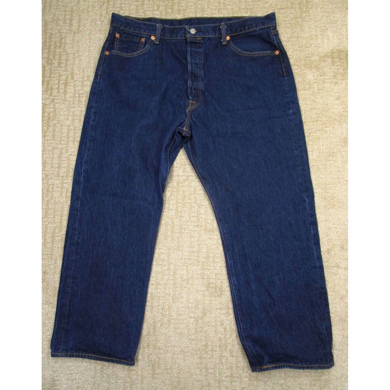 Levi's LEVIS 501 Jeans Men 42x30 Blue Button Fly Original Fit Pants Dark Wash Denim Jeans Size US 42 / EU 58 - 2 Thumbnail