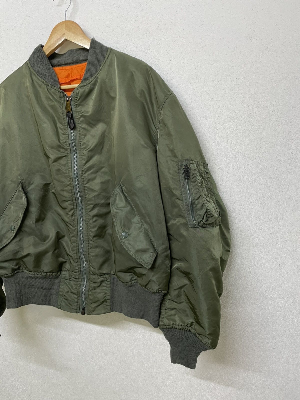 Alpha Industries Vintage Alpha Industries MA-1 Flight Bomber Jacket Size US XL / EU 56 / 4 - 4 Thumbnail