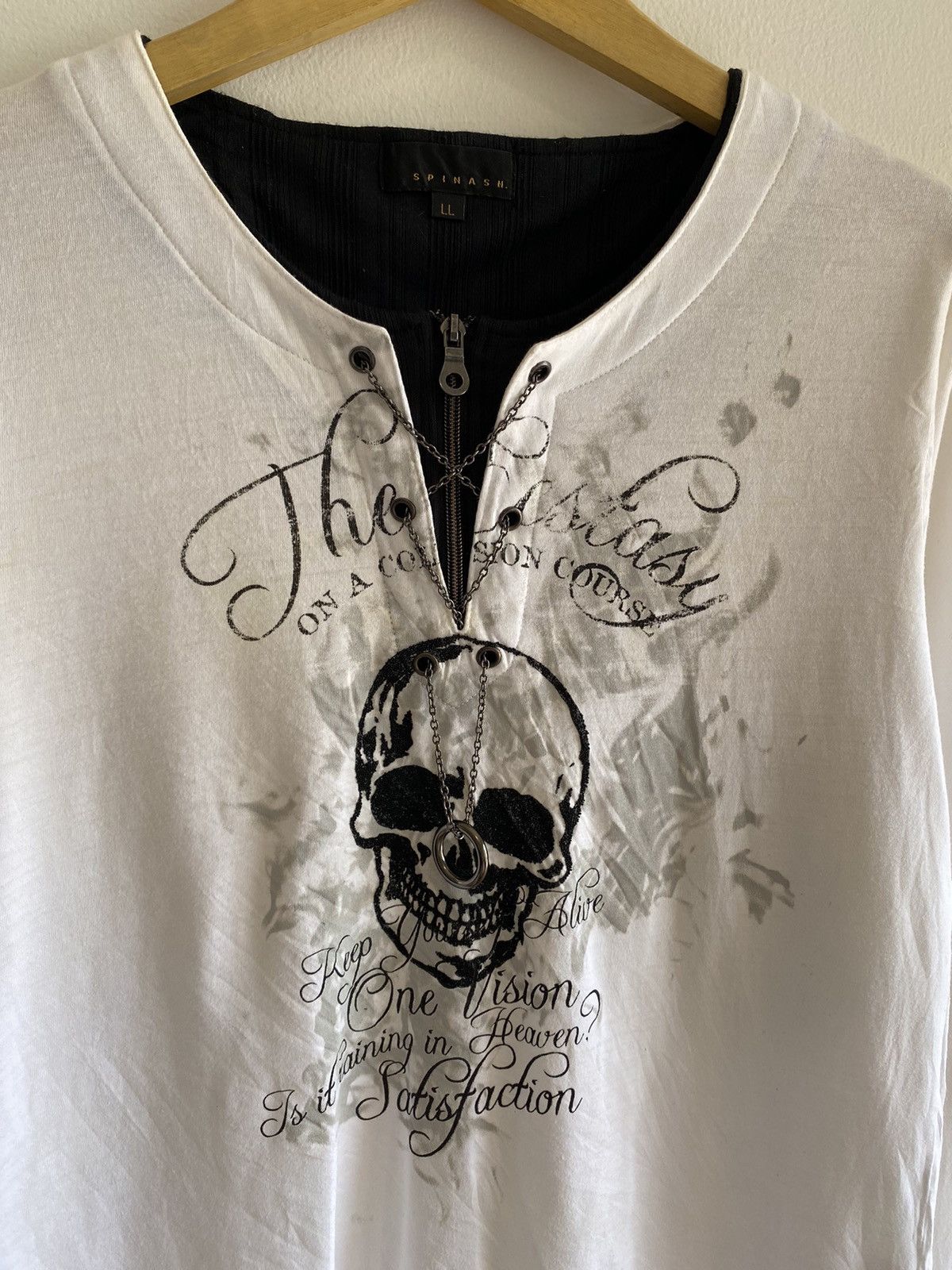 Hysteric Glamour Vintage y2k Spinash Double Layers Skull Necklace Long Shirt Size US L / EU 52-54 / 3 - 1 Thumbnail