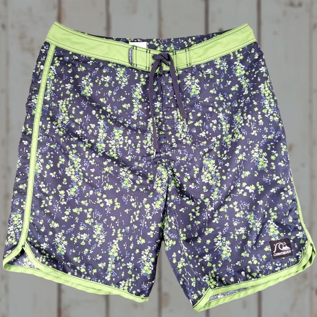 Quiksilver Quiksilver Board Shorts Navy Green Swimming Trunks Beach L Mens Size US 33 - 1 Thumbnail
