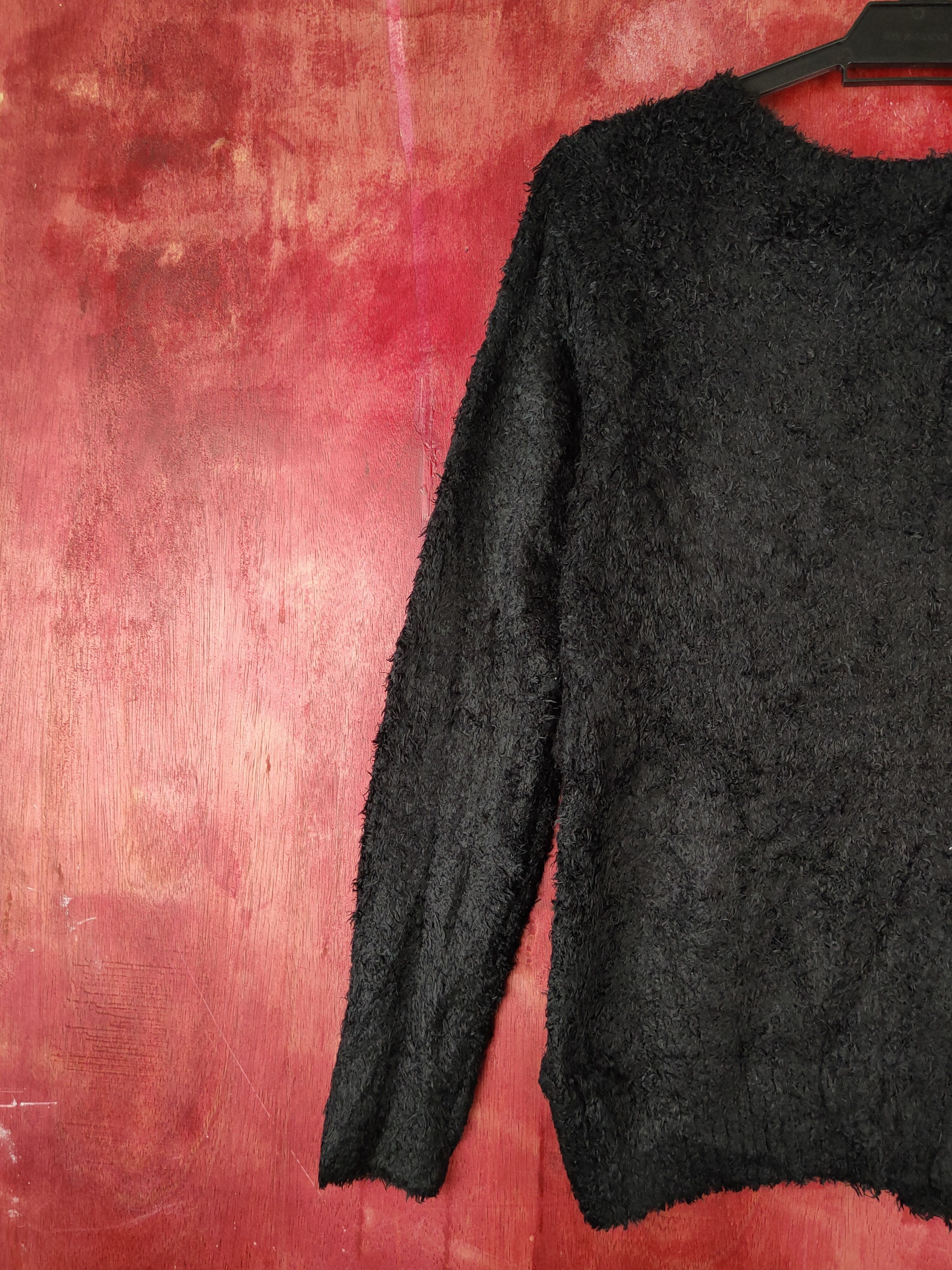 Japanese Brand Jinty Black Shag Shaggy Fur Mohair Knitwear #S1816 Size M / US 6-8 / IT 42-44 - 8 Thumbnail