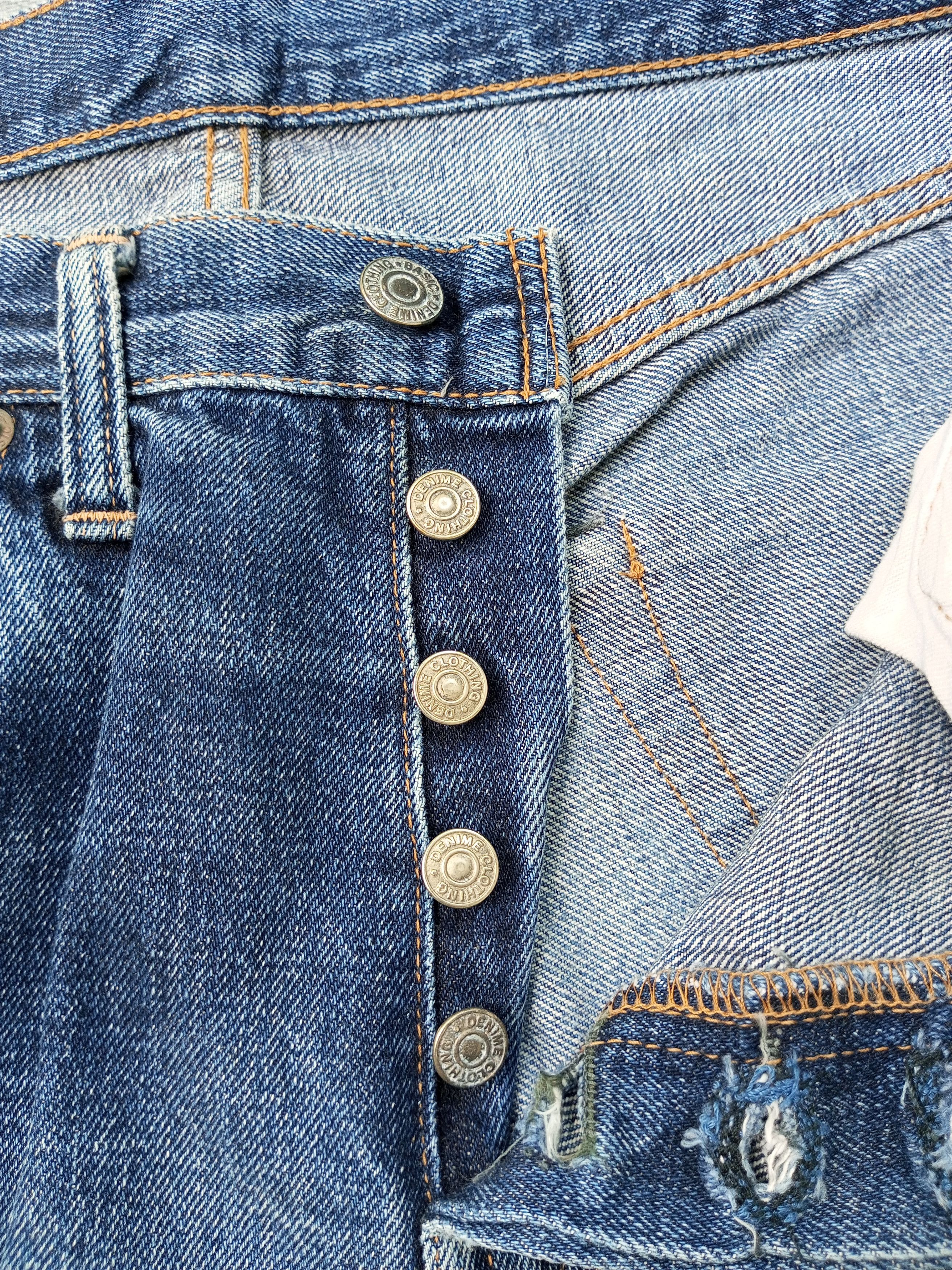 Denime × Japanese Brand Vintage Denime Selvedge Japan Crazy Distress Mud Wash Size US 34 / EU 50 - 13 Thumbnail