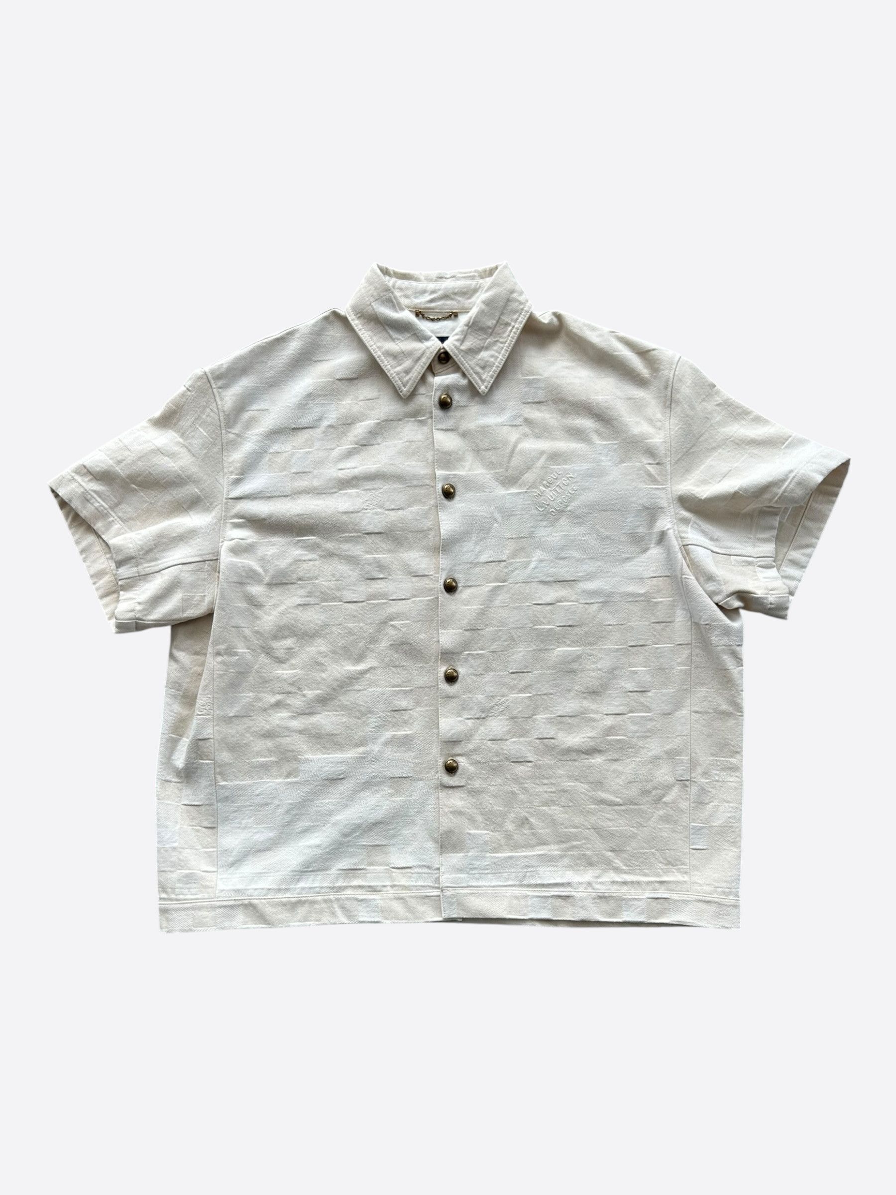 Louis Vuitton Louis Vuitton Beige Damoflage Button Up Shirt Size US XXL / EU 58 / 5 - 1 Thumbnail