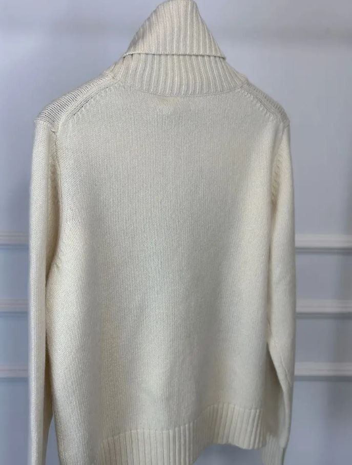 Polo Ralph Lauren Polo Ralph Lauren Women's Cream Crest Turtleneck Sweater XXL Size US XXL / EU 58 / 5 - 4 Thumbnail