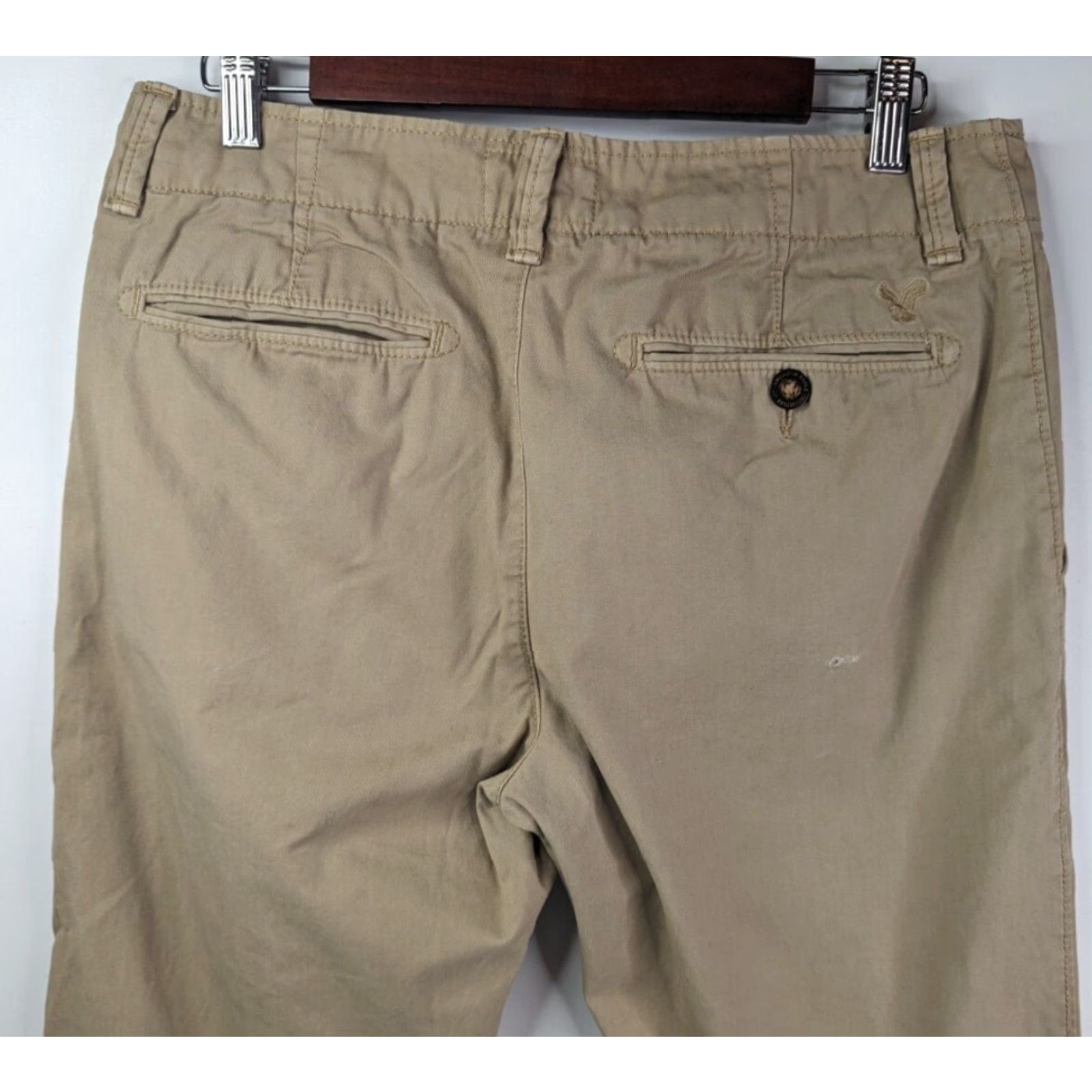 American Eagle Outfitters American Eagle Outfitters Pants Mens 32 Chino Straight Khaki Beige Cotton Flat Front 30 In Distressed Size US 32 / EU 48 - 6 Thumbnail