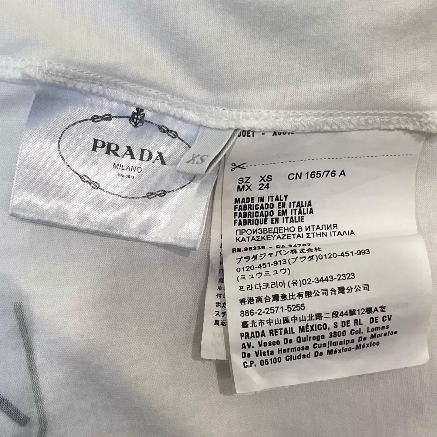 Prada Prada 9-Square White Short Sleeve T-Shirt XS Size US XS / EU 42 / 0 - 6 Thumbnail