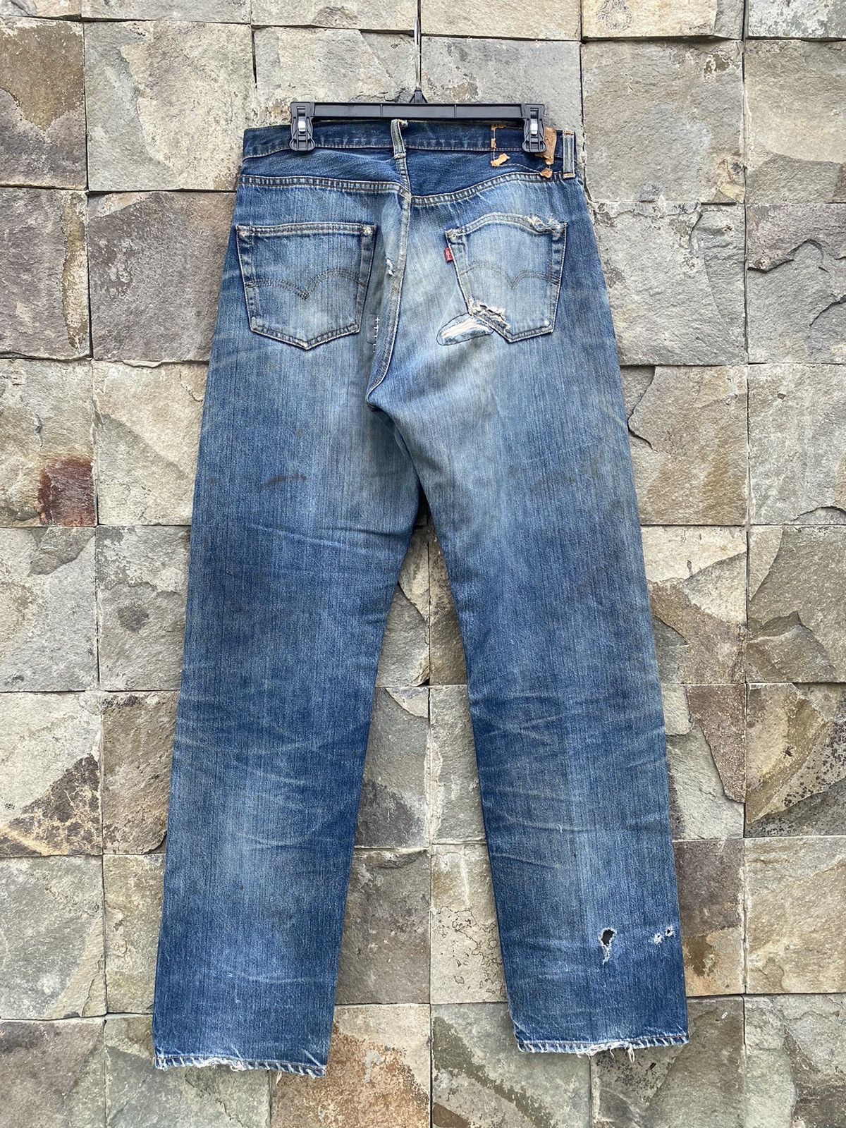 Levi's Vintage Clothing 1999 Levi’s 501 Distressed Patch Work Pants Size US 32 / EU 48 - 2 Thumbnail
