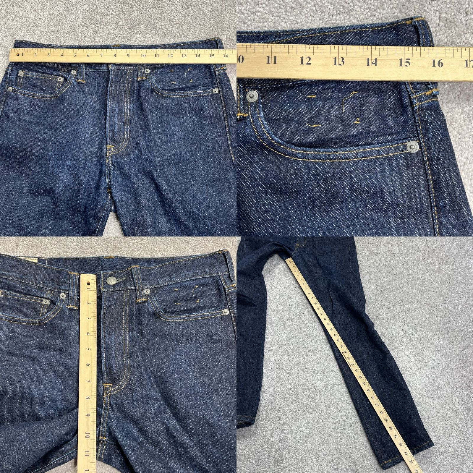 J.Crew VINTAGE J.CREW 770 Jeans Mens 30x34 Dark Blue Wash Kaihara Japanese Denim Cotton Dresswear Straight Size US 30 / EU 46 - 9 Thumbnail