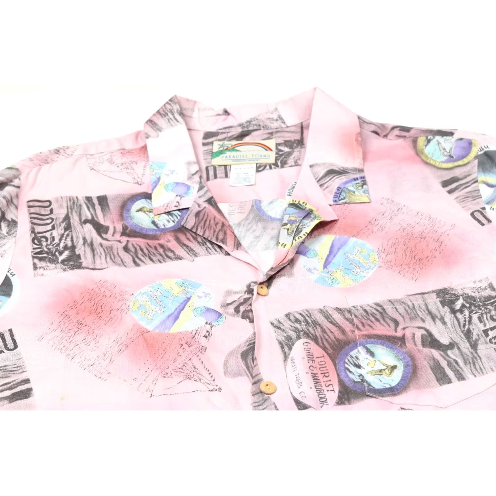 Paradise Found Paradise Found Shirt Mens XL Pink Hawaiian Honolulu Hulu Girls Short Sleeve Size US XL / EU 56 / 4 - 3 Thumbnail