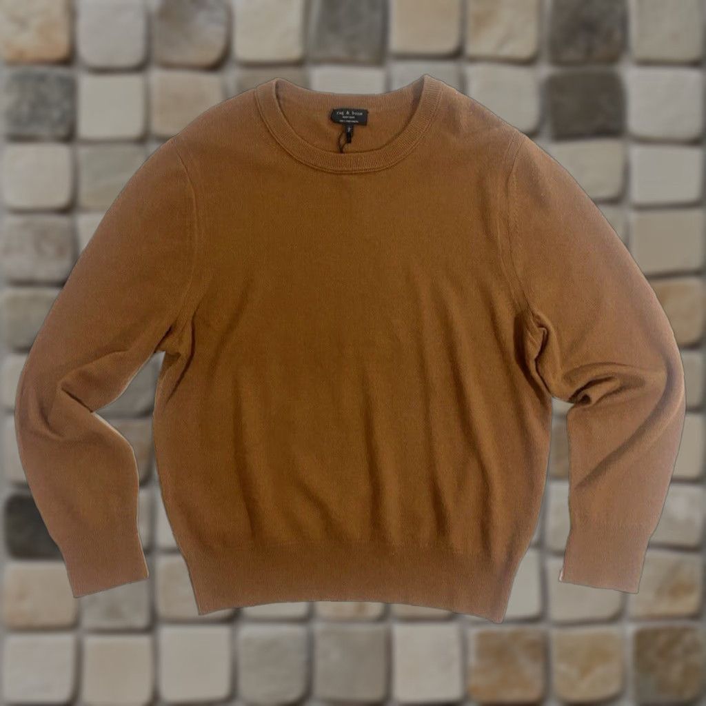 Rag & Bone VINTAGE Rag & Bone Lightweight Paul Cashmere Crewneck Camel L Mens Sweater Size US L / EU 52-54 / 3 - 1 Thumbnail