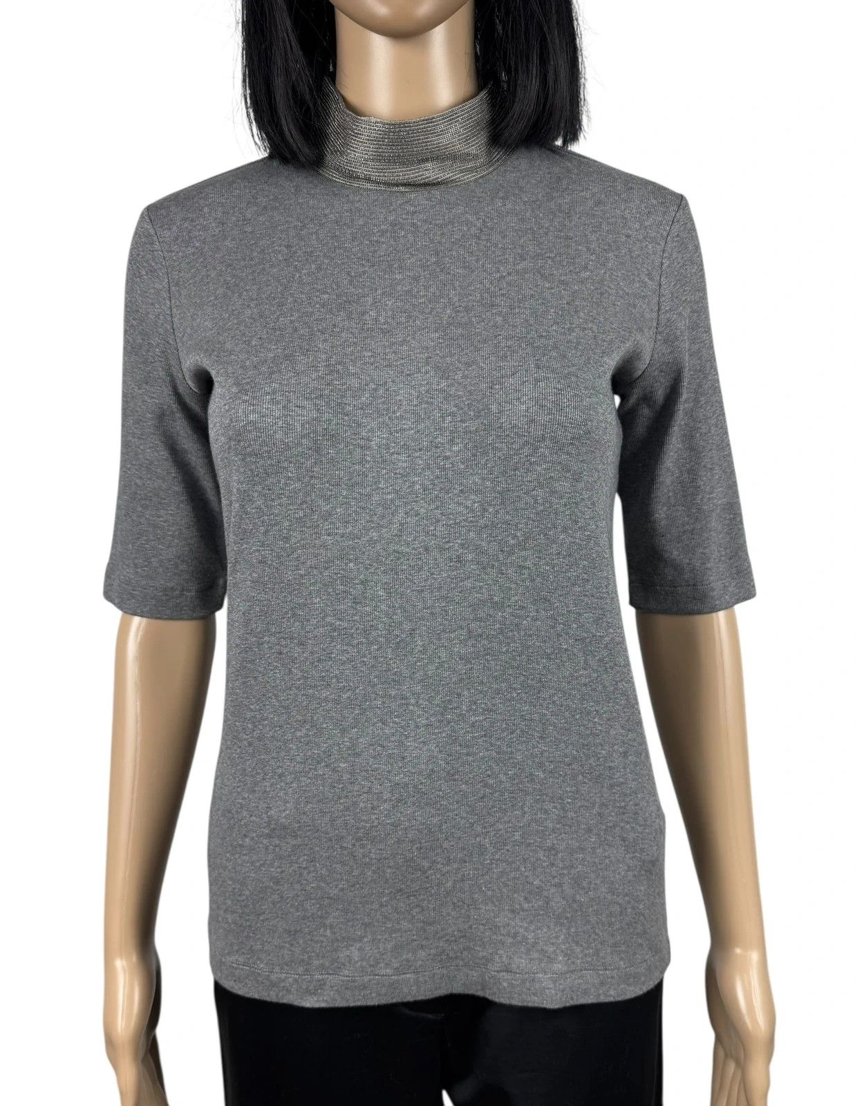 Fabiana Filippi Fabiana Filippi Jumper Short Sleeve Cotton Silk Emblished Size S / US 4 / IT 40 - 2 Thumbnail