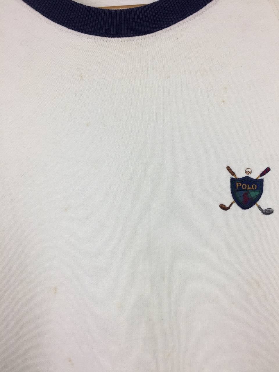 Ralph Lauren Vtg 90s Ralph Lauren Cream Golf Crest Logo Sweatshirt Size M Size US M / EU 48-50 / 2 - 4 Thumbnail