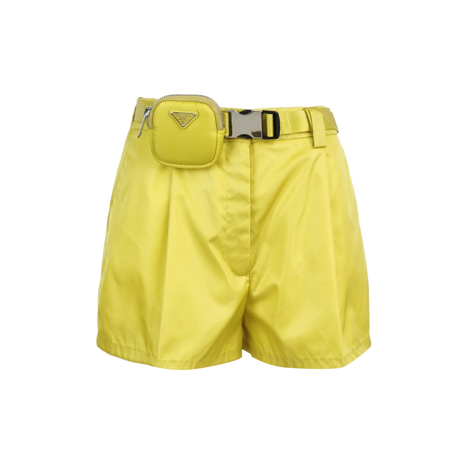 Prada Prada Yellow Belted Shorts with Logo Pouch - dmc Size 38" / US 16 / IT 52 - 1 Thumbnail