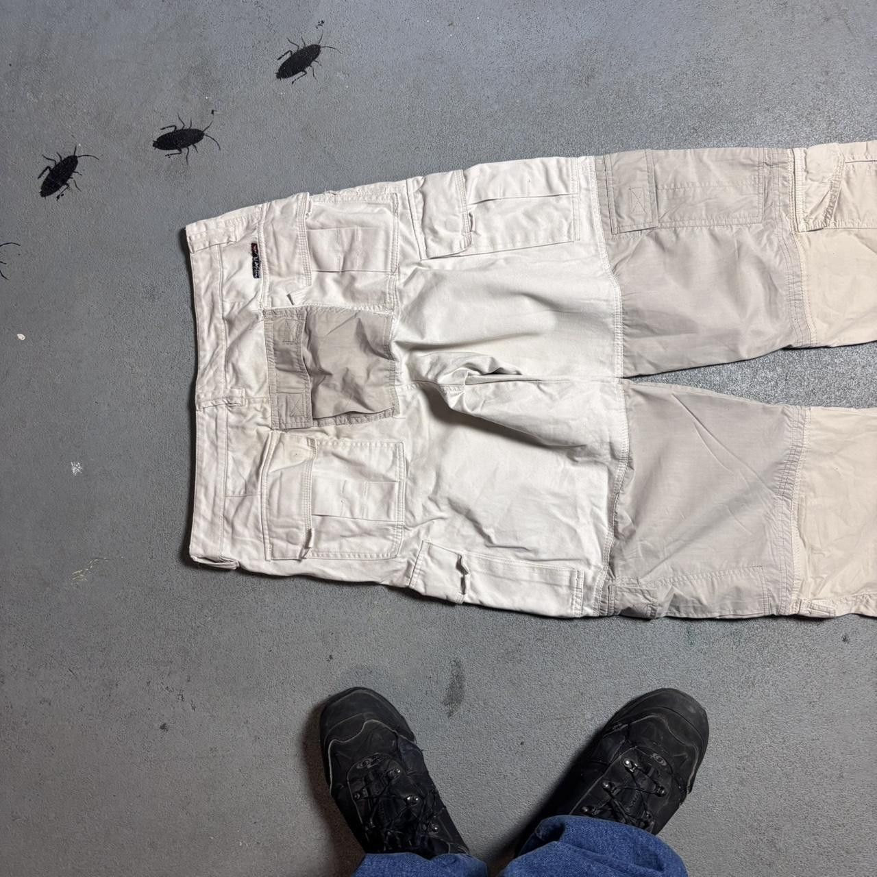 Japanese Brand × Vintage Upcycled Tan and cream cargo trousers with a relaxed fit Size US 34 / EU 50 - 7 Thumbnail