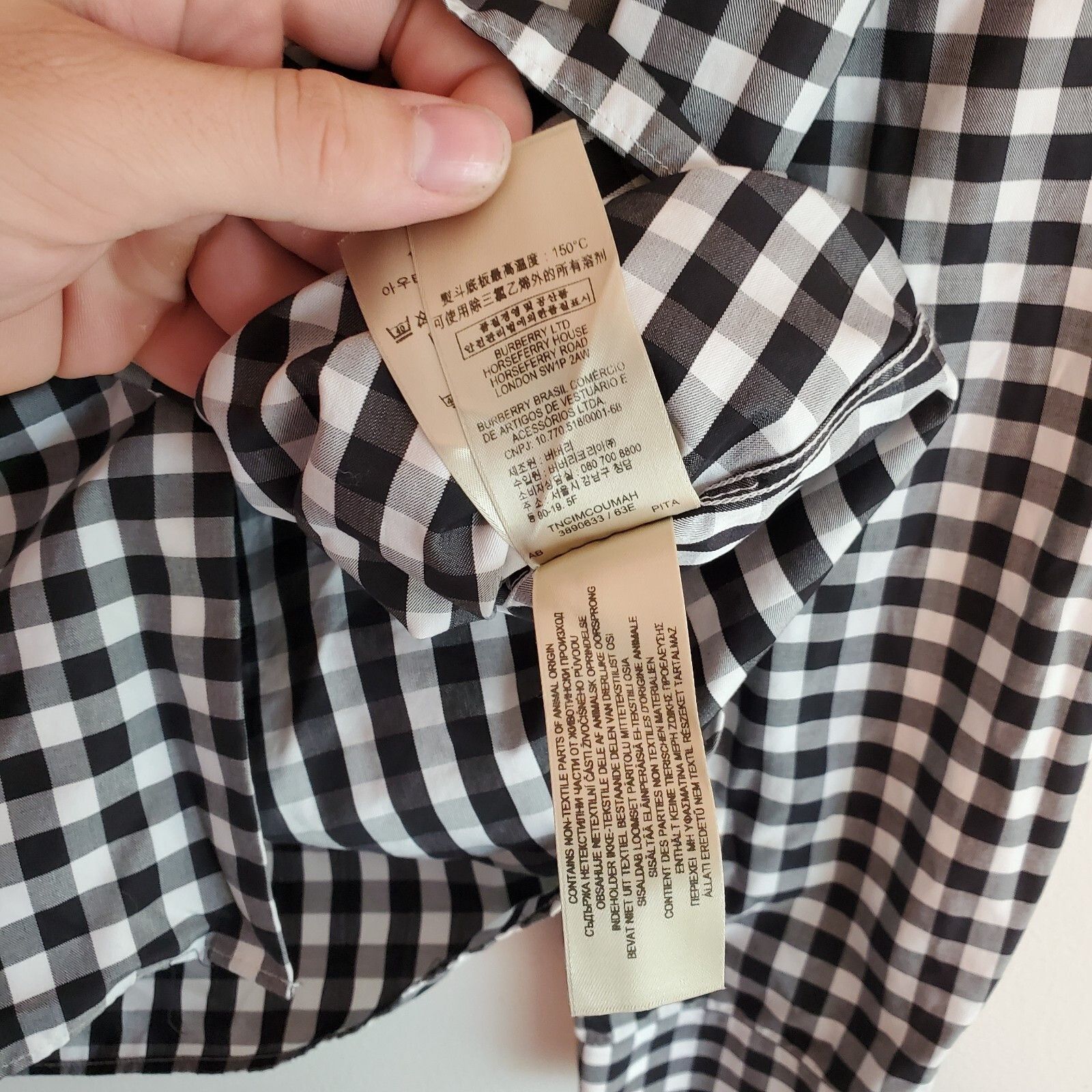 Burberry Burberry Nova Check plaid button up shirt black white size L Size US L / EU 52-54 / 3 - 5 Thumbnail