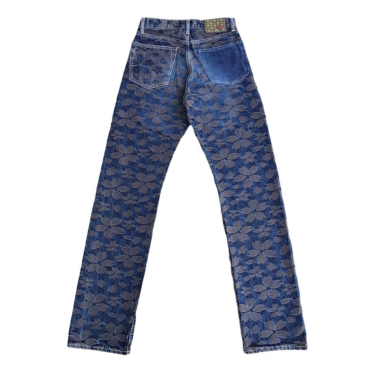 image of Kura By Eternal Jeans Japan Indigo Sakura Stamp Denim, Men's (Size 28)