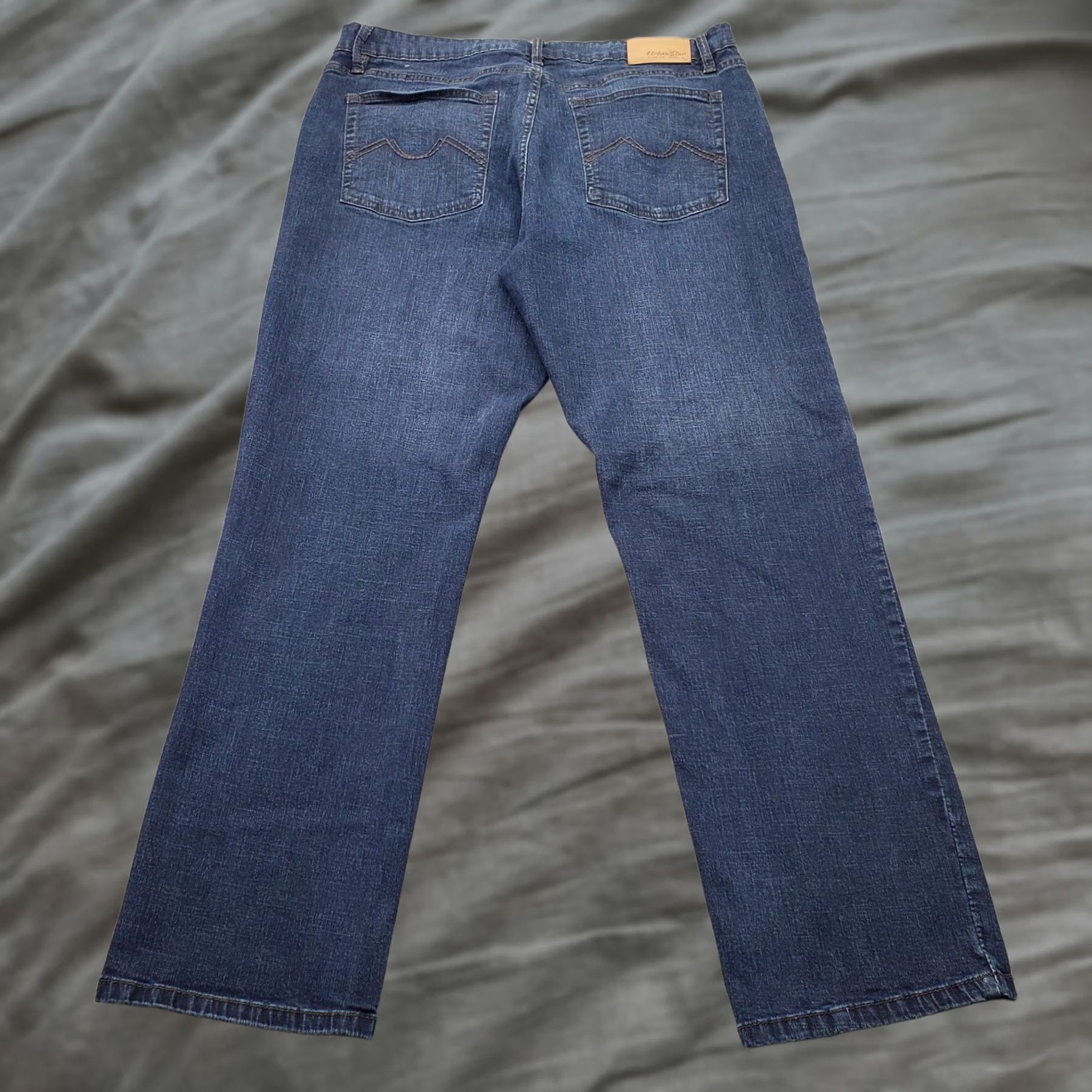 Vintage Urban Star Jeans Mens 40x32 Blue Denim Stretch Faded Double Stitch Straight Leg - Regular Size 40 Mens Blue Denim Jeans Size US 40 / EU 56 - 1 Thumbnail