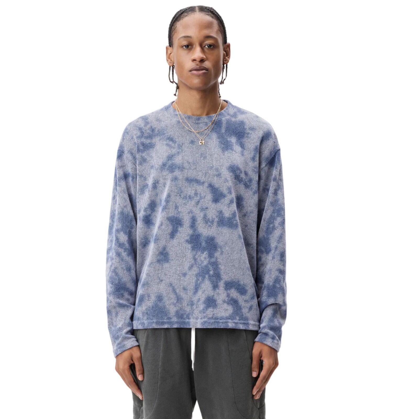 John Elliott JOHN ELLIOTT Block Terry Crewneck Pullover in Blue Ghost Dye Size US S / EU 44-46 / 1 - 2 Thumbnail