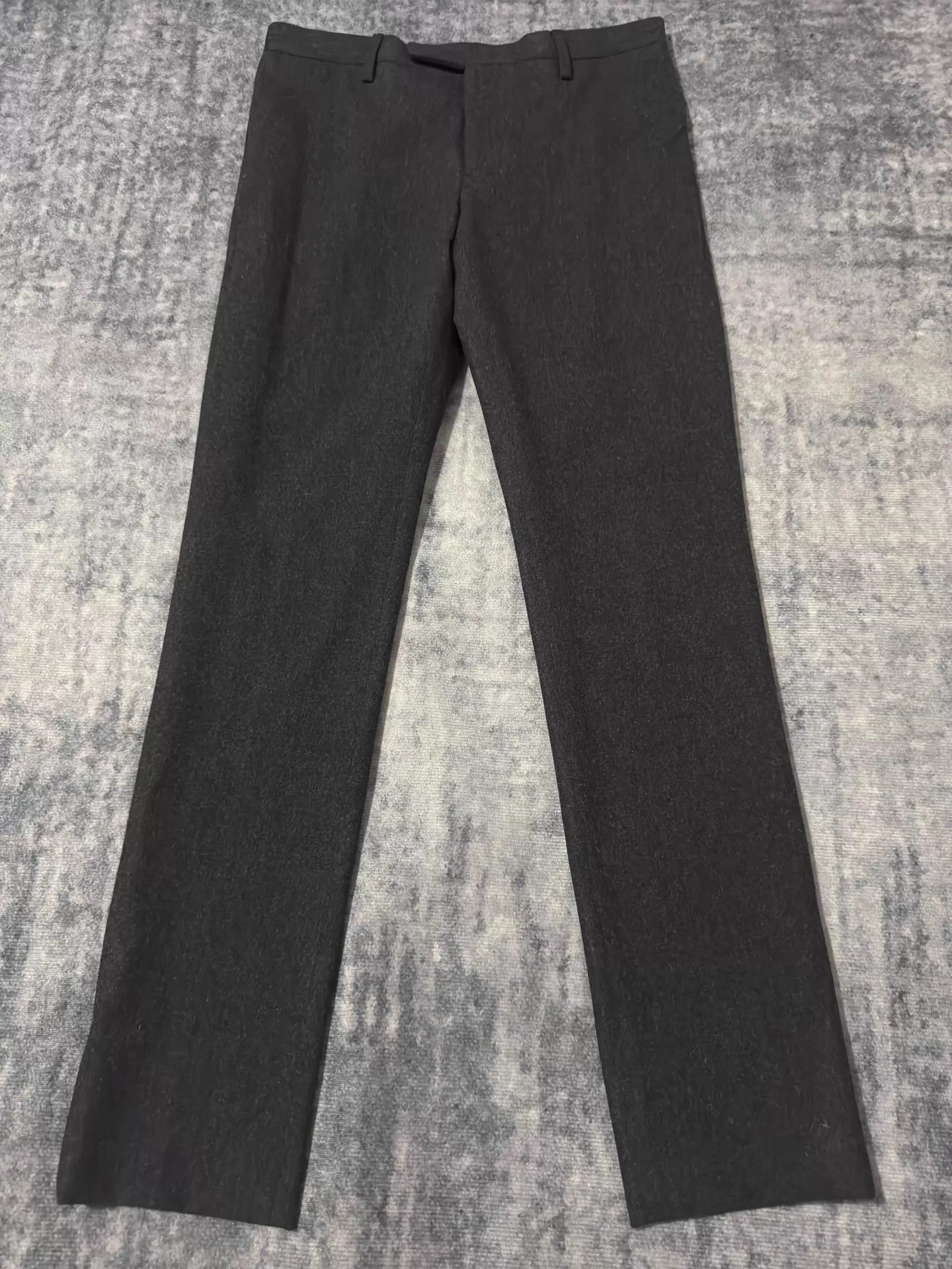 Saint Laurent Paris SLP 15FW Black/Gray Straight Wool Trousers 46 Size US 30 / EU 46 - 1 Thumbnail