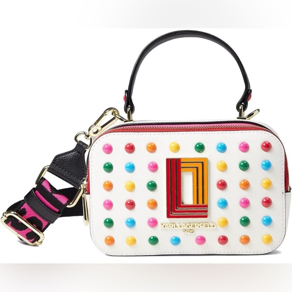 Karl Lagerfeld KARL LAGERFELD PARIS, White Simone Crossbody Bag. Multicolo Size ONE SIZE - 1 Thumbnail