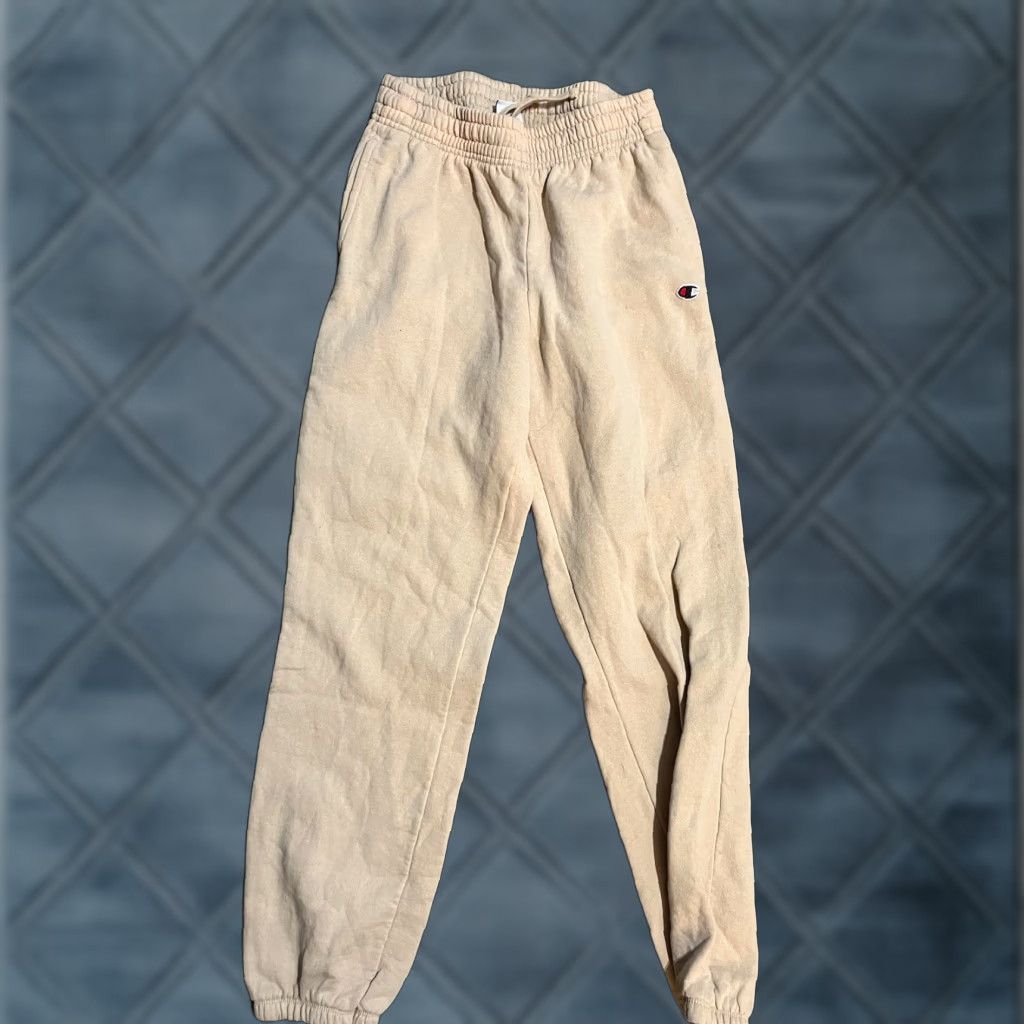Champion Champion Sweatpants Men’s M Authentic Logo Pocket Beige Cotton Solid Relaxed Pockets Straight Casual Sports Modern 2010-2019 Size US 31 - 1 Thumbnail