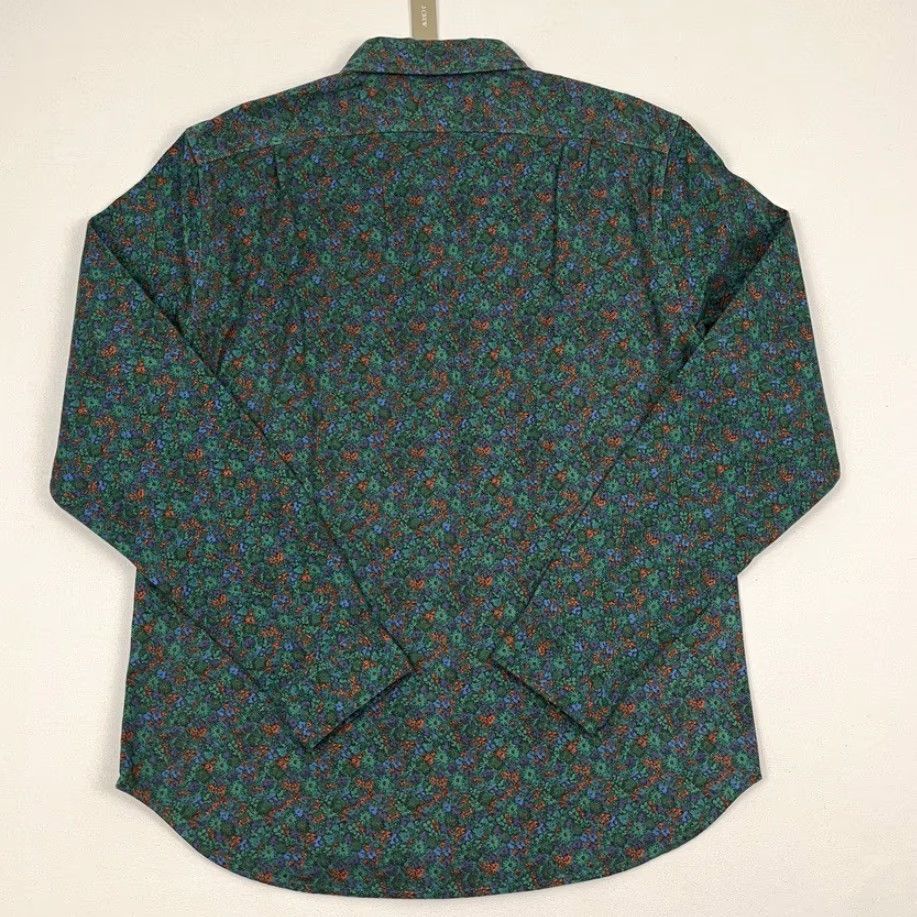 J.Crew J.CREW Midweight Flannel Button-Up Shirt Mens L Green Floral Corduroy Spring NEW Size US L / EU 52-54 / 3 - 7 Thumbnail