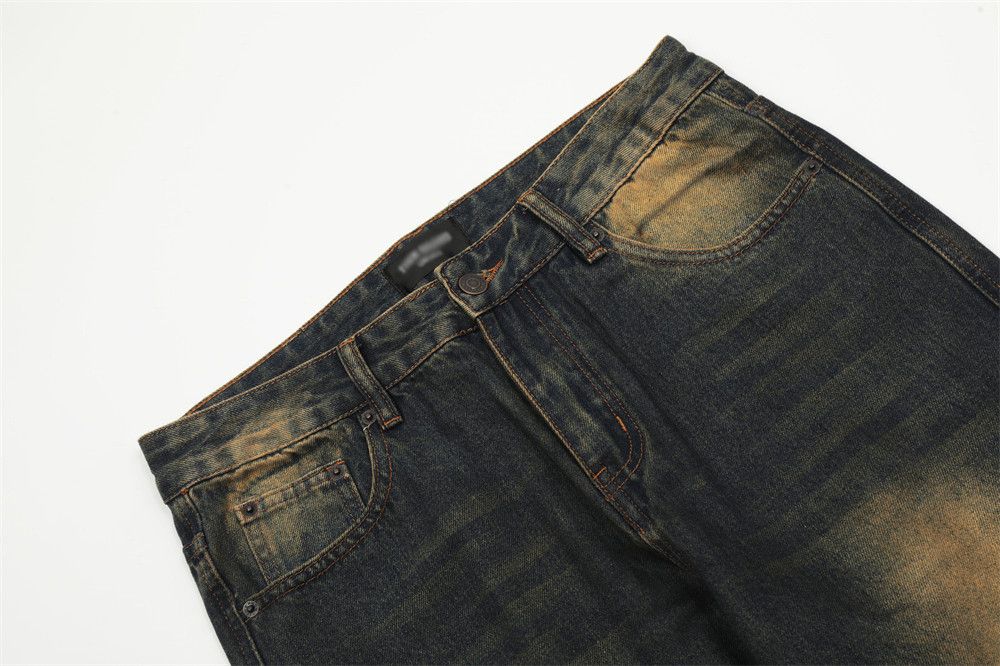 Vintage Men's retro patchwork loose wide-leg flared jeans y2k Size US 32 / EU 48 - 3 Thumbnail