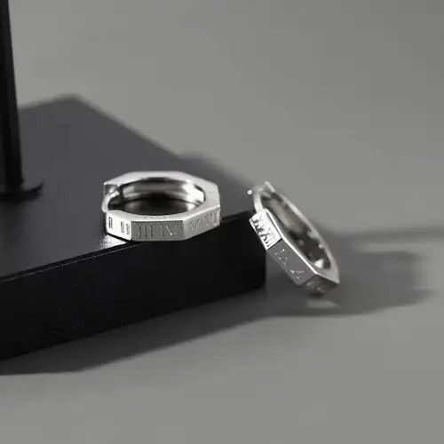 Jewelry Pure Titanium Hoop Huggie Earrings Round/Hexagon Earring Size ONE SIZE - 7 Thumbnail