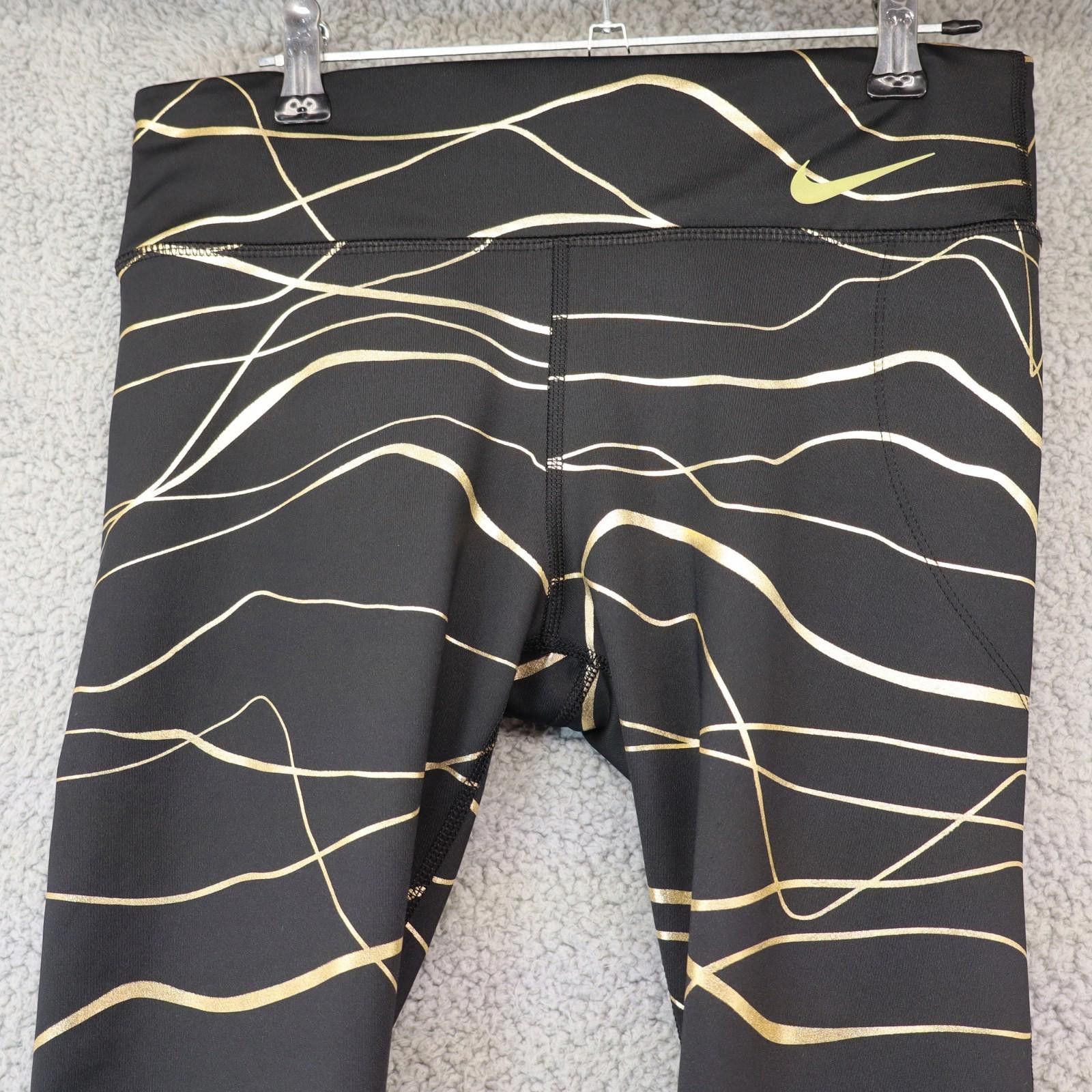 Nike Nike Tights Women Medium Icon Metallic CU3333-010 Leggings Size 32" / US 10 / IT 46 - 2 Thumbnail