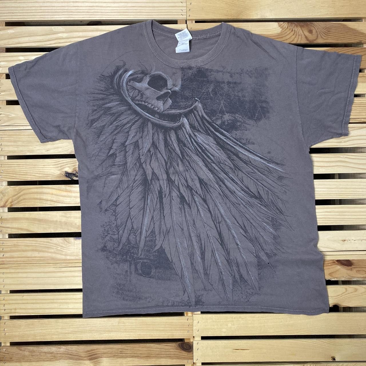 Gildan Skull & Wings Tan Affliction-Style Y2K Tee Size Large Size US L / EU 52-54 / 3 - 1 Thumbnail