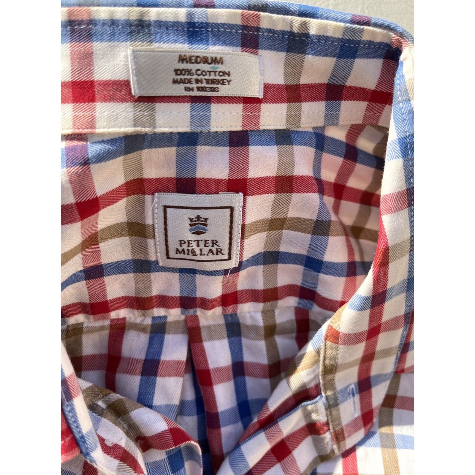 Peter Millar Peter Millar Multicolor Striped Button-Down Shirt M Cotton Classic Mens Regular Shirt Size US M / EU 48-50 / 2 - 2 Thumbnail