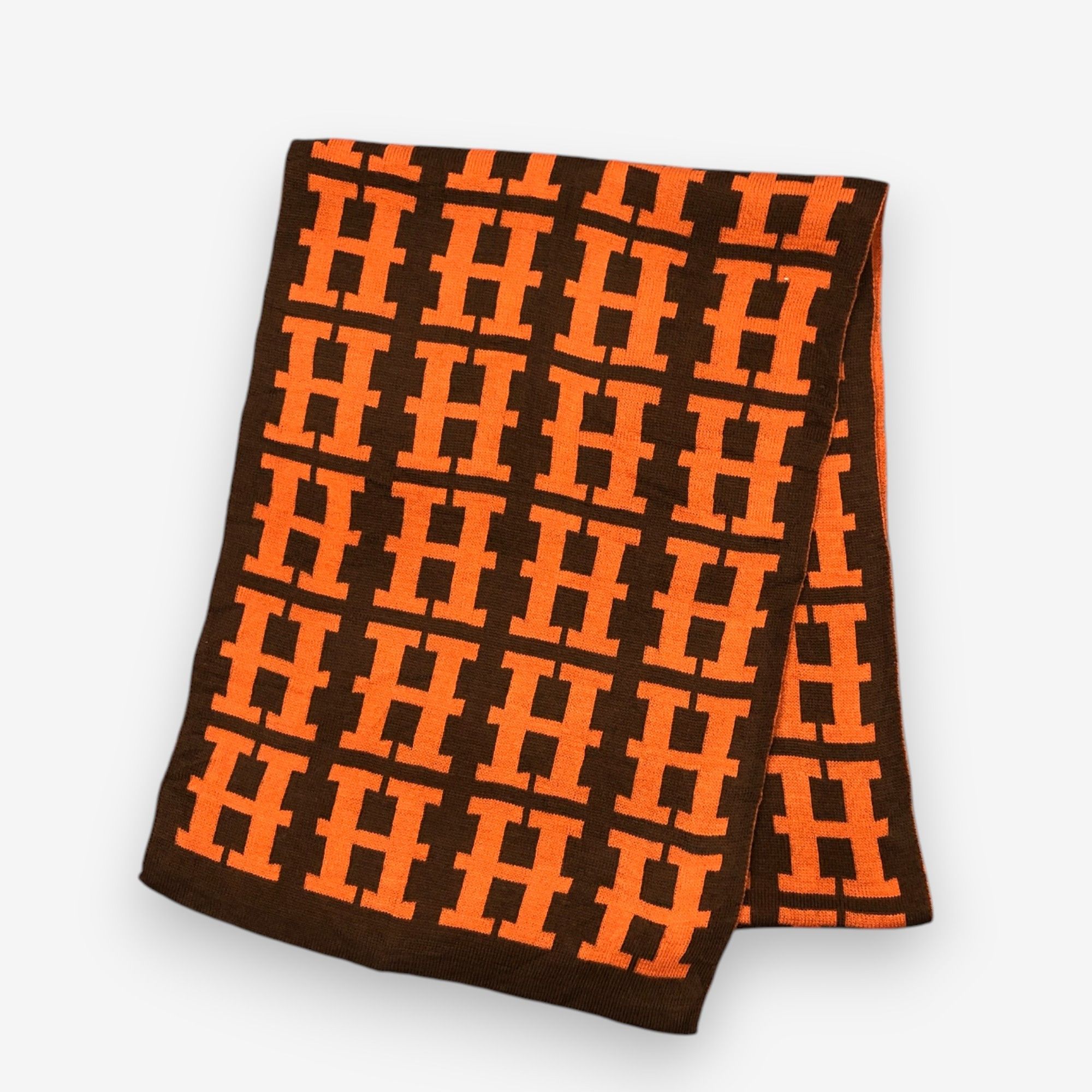 Japanese Brand Vintage H Monogram Scarf Muffler Wool Winter Scarves Size ONE SIZE - 3 Thumbnail