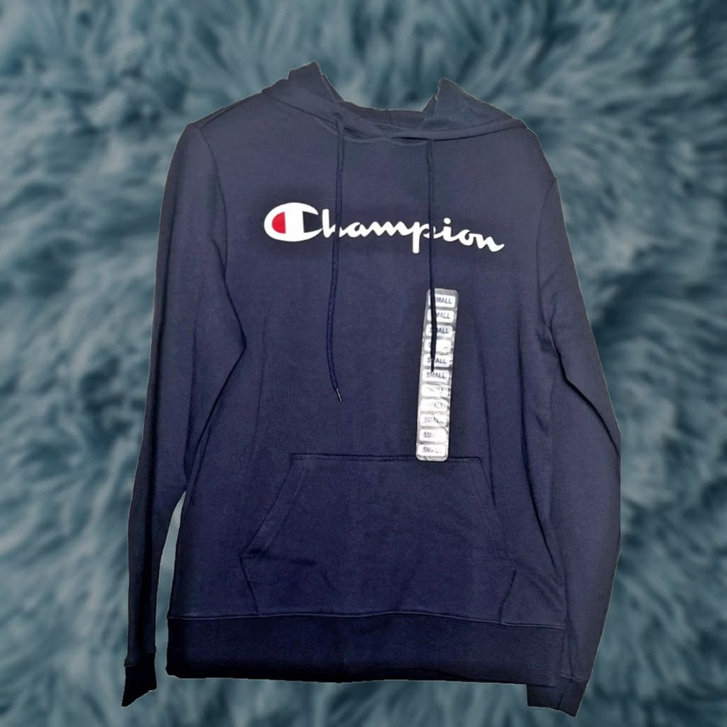 Champion Champion Logo Hoodie Unisex Adult Small Navy Blue Fleece Front Pocket NEW Size US S / EU 44-46 / 1 - 1 Thumbnail