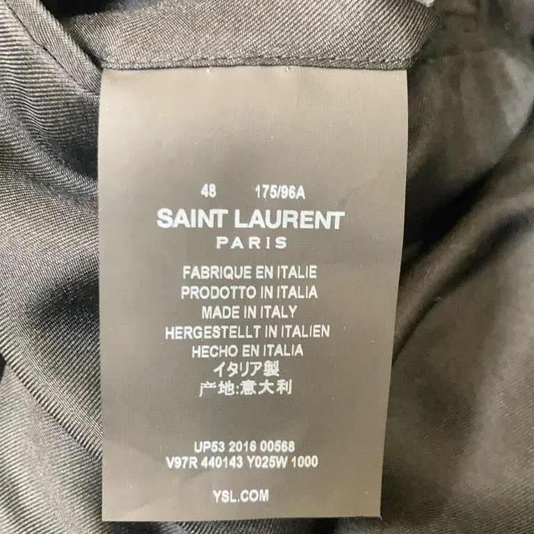 Saint Laurent Paris F/W16 Trimmed Velvet Le Smoking Blazer by Hedi Slimane Size US M / EU 48-50 / 2 - 6 Thumbnail