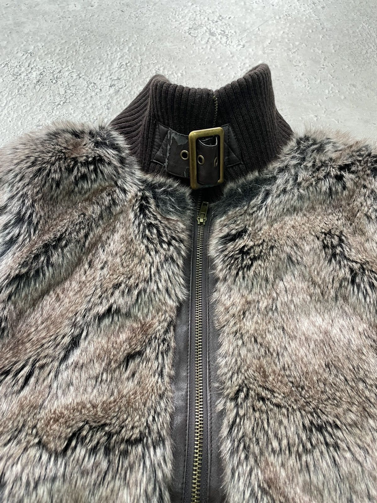 If Six Was Nine 2000s fur JACKET CROPPED HYSTERICGLAMOUR Y2K BOMBER RARE Size US M / EU 48-50 / 2 - 6 Thumbnail