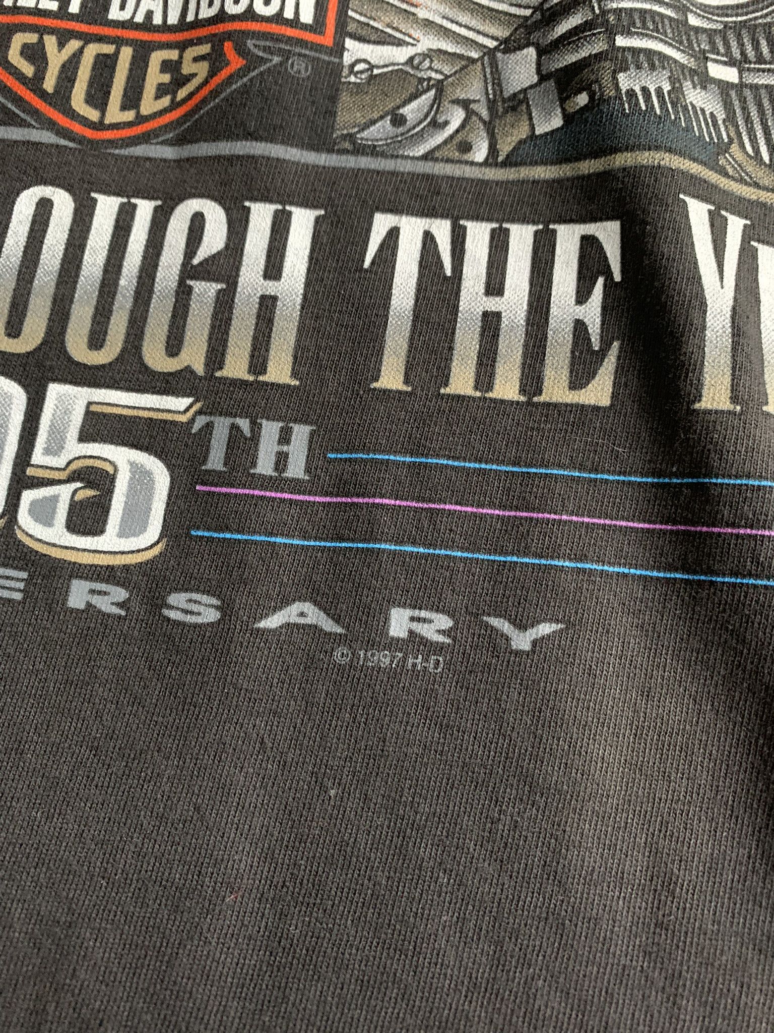 Harley Davidson 💎 Vintage 1997 Harley Davidson Thunder Tee Size US L / EU 52-54 / 3 - 4 Thumbnail