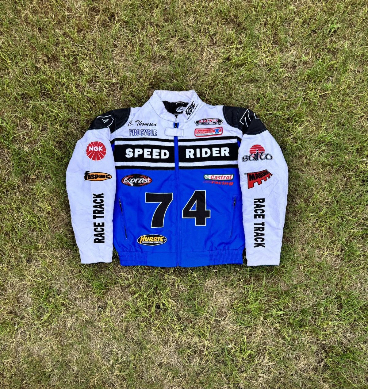 Vintage Jacket Fast lane Speed Freak vintage racing blue Racing Size US L / EU 52-54 / 3 - 1 Thumbnail