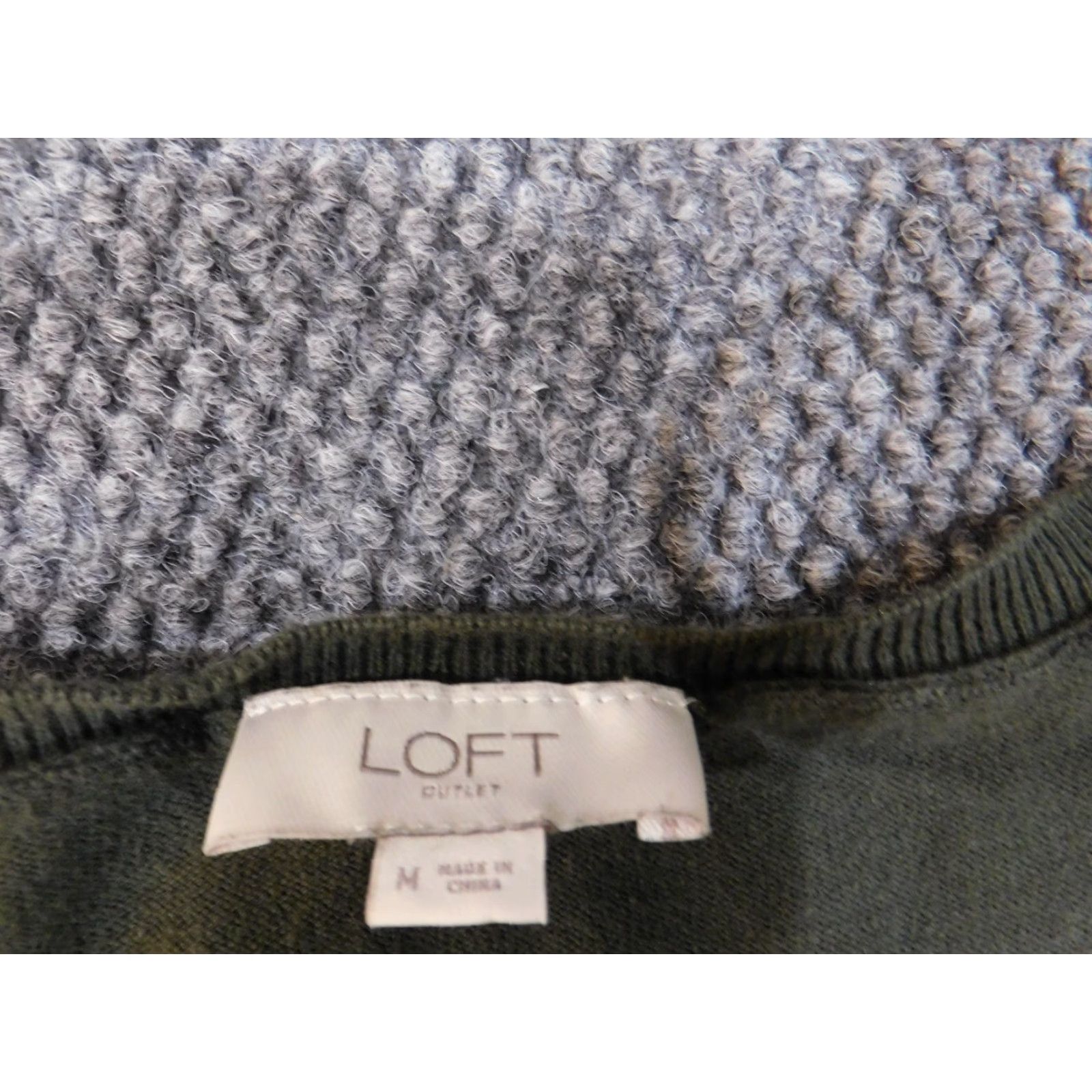 Loft LOFT Sweater Medium Green Pullover Round Neck Womens Regular Cotton Knit Stretch Knit Pattern Vintage: No Size M / US 6-8 / IT 42-44 - 7 Thumbnail