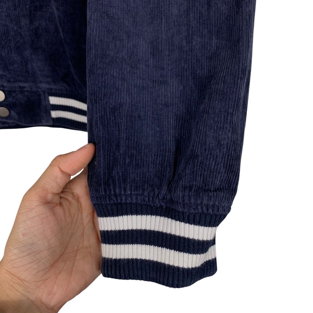 Japanese Brand PSO Brand Blue Black Corduroy Varsity Jacket #1846-C80 Size US M / EU 48-50 / 2 - 13 Thumbnail
